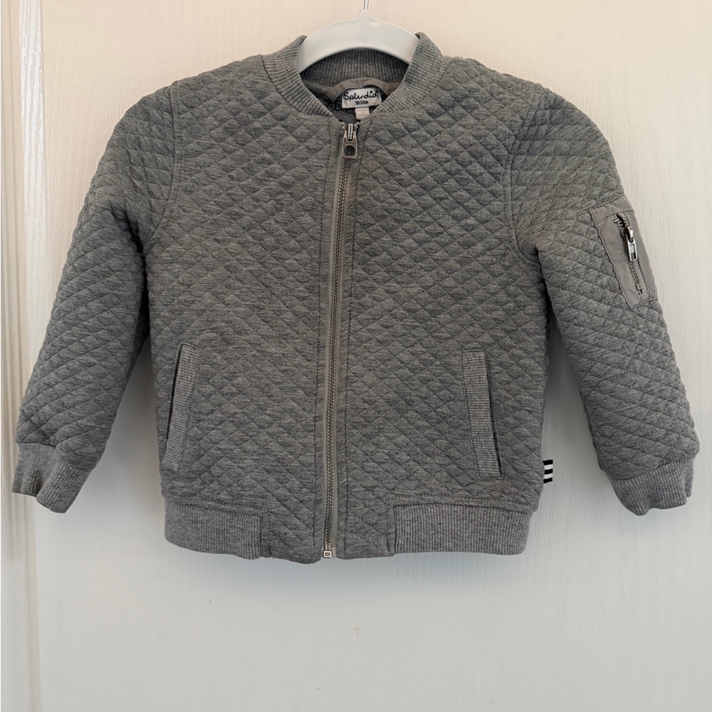 Splendid Gray Quilted Kids Jacket